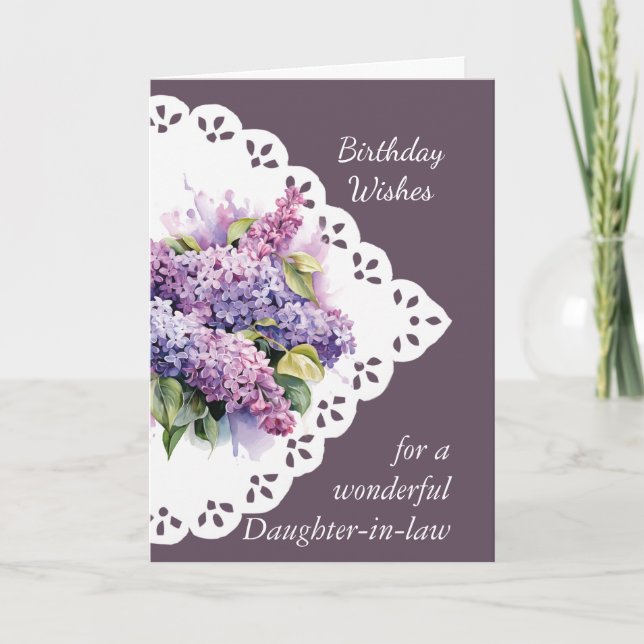  Flower Lilac Bouquet Daughter-in-law Card (Front)