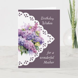  Flower Lilac Bouquet  Mother Mum  Birthday Card
