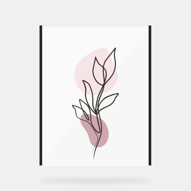 Flower line art acrylic sign (Front)