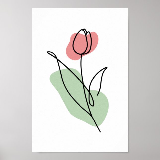 Flower Line Art Poster (Front)