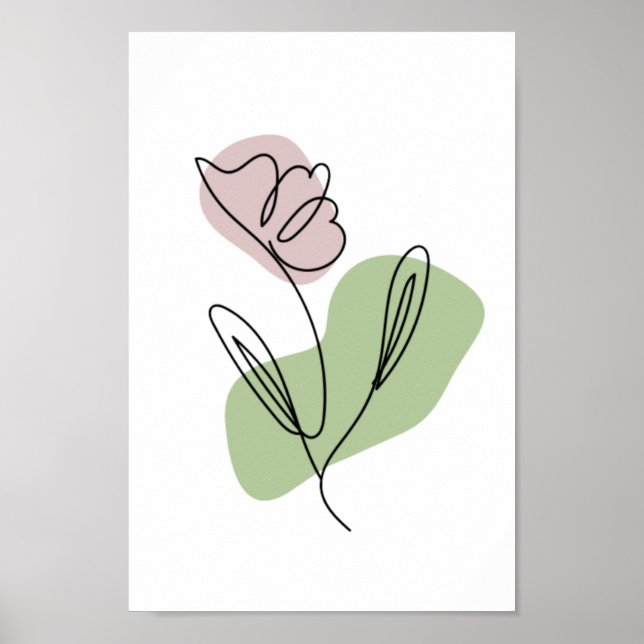 Flower Line Art Poster (Front)