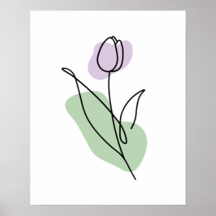 Flower Line Art Poster
