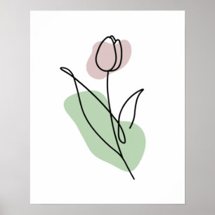 Flower Line Art Poster
