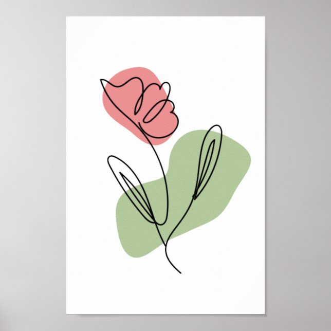 Flower Line Art Poster (Front)