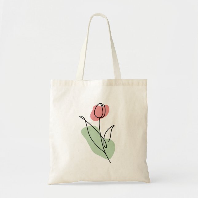 Flower Line Art  Tote Bag (Front)