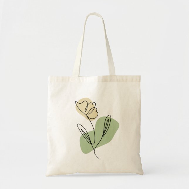 Flower Line Art  Tote Bag (Front)