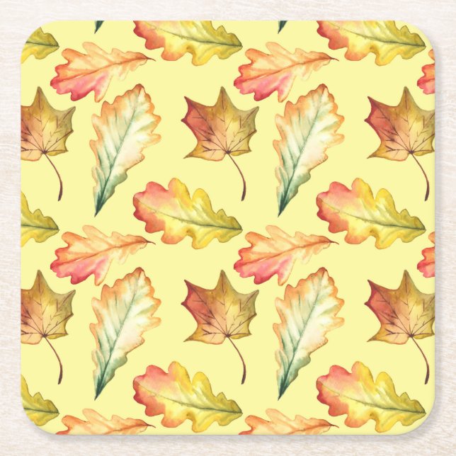 Flower Line Drawing Square Paper Coaster (Front)