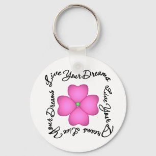 Flower - Live Your Dreams Key Ring