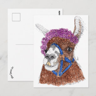 Flower Llama Postcard