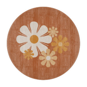 Flower Locus Retro Minimalist Floral Pattern Cutting Board