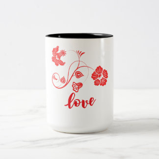 Flower Love Two-Tone Coffee Mug