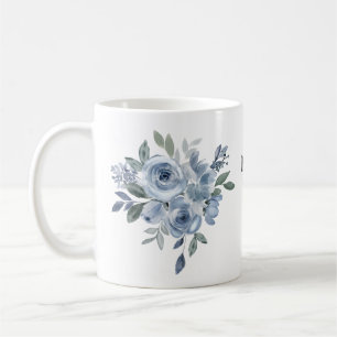 Flower Lover Blue Flowers Ceramic Coffee Mug