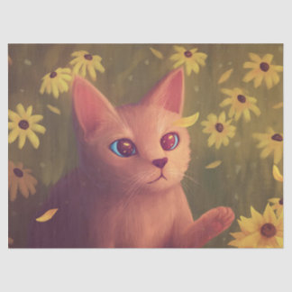 Flower Lover | Cat and Flowers Tissue Paper