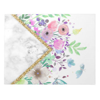 Flower Lover | Minimal Gold Flowers Notepad
