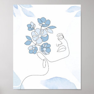 Flower Lover   Minimalist Portrait Art Poster