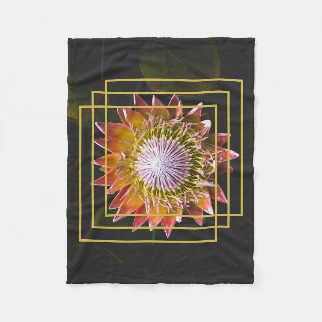 Flower Lover | Square Flower Fleece Blanket (Front)