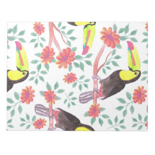 Flower Lover   Toucan Bird And Flowers Notepad