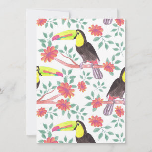 Flower Lover Toucan Bird And Flowers Thank You Card