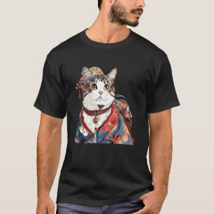 Flower Lover Vintage Kitten Japanese Art Geisha Ca T-Shirt
