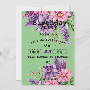 Flower lover's birthday Invitation
