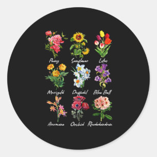 flower lovers - botanical floral nature plants classic round sticker