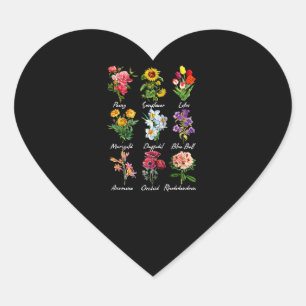 flower lovers - botanical floral nature plants heart sticker