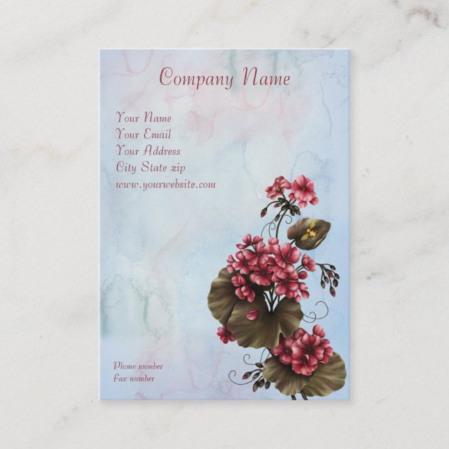 Flower Magic 2012 Pocket Calendar Business Card (Front)