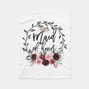 Flower Maid Of Honour Shower Wedding Bachelorette  Fleece Blanket