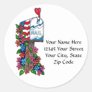 Flower Mailbox: Address Labels