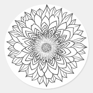 FLOWER MANDALA ART FOR SPIRITUAL MEDITATION CLASSIC ROUND STICKER