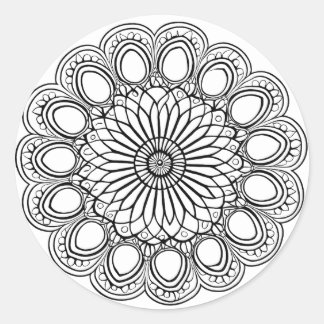 FLOWER MANDALA ART FOR SPIRITUAL MEDITATION CLASSIC ROUND STICKER