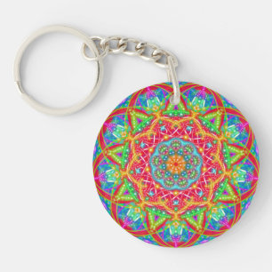 Flower Mandala Boho Key Ring