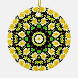 Flower Mandala Ceramic Ornament