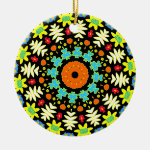 Flower Mandala Ceramic Ornament