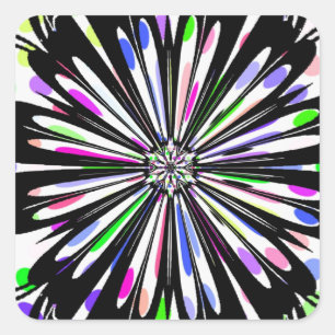 flower mandala design square sticker