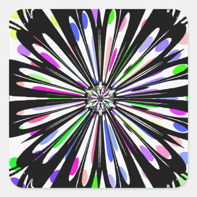 flower mandala design square sticker (Front)