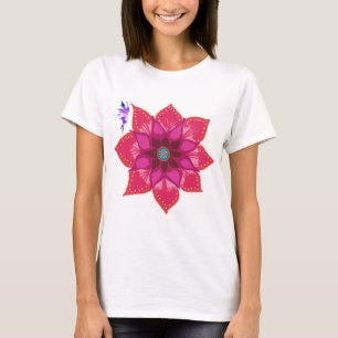 Flower Mandala Fairy Maternity T-Shirt, White T-Shirt