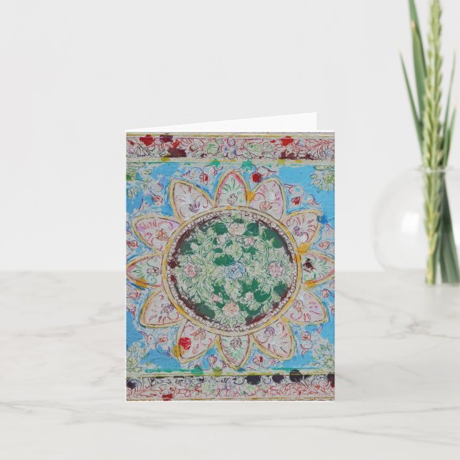 Flower Mandala Greeting Card (Front)