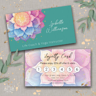 Flower Mandala Holistic Health Wellness Therapist Business Card