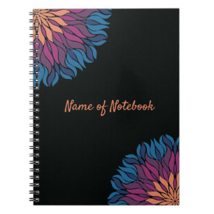 Flower Mandala in blues and mauve Notebook