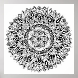 Flower mandala sacred geometry seed of life poster