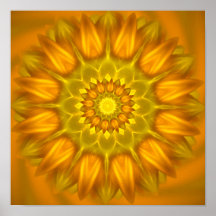 Flower Mandala With Glowing Shades of Yellow