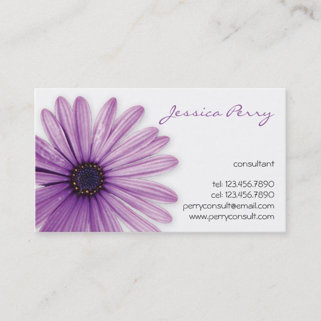 Flower Mark - Purple Business Card (Front)