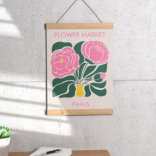 Flower Market  Abstract Retro Peony Poster