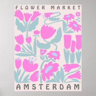 Flower Market Amsterdam Poster Floral Aesthetic