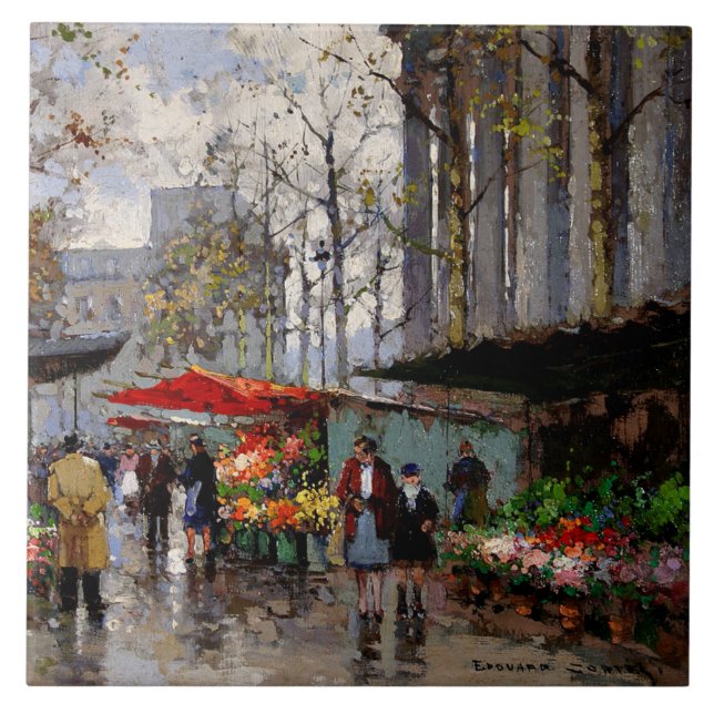 Flower Market at La Madeleine Ceramic Tile (Front)