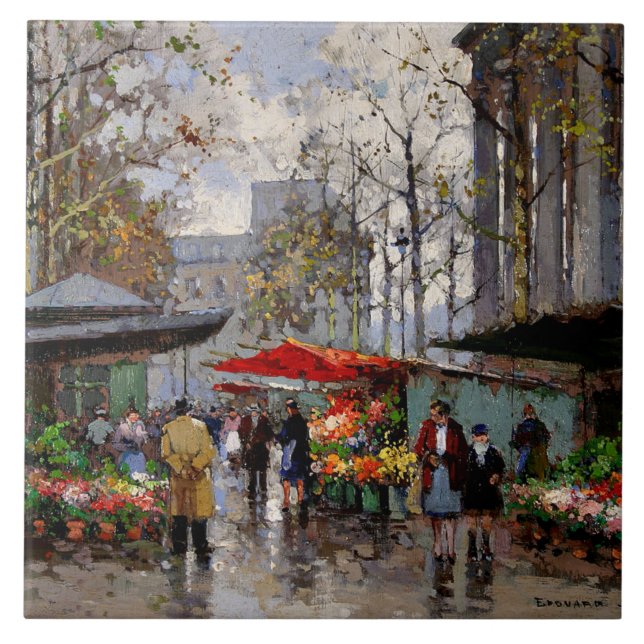 Flower Market at La Madeleine Ceramic Tile (Front)