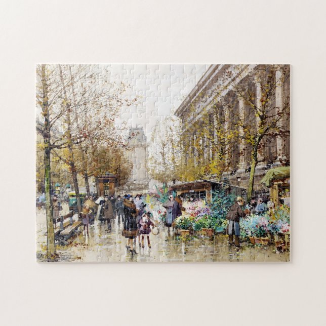 Flower Market at the Madeleine, Paris Jigsaw Puzzle (Horizontal)