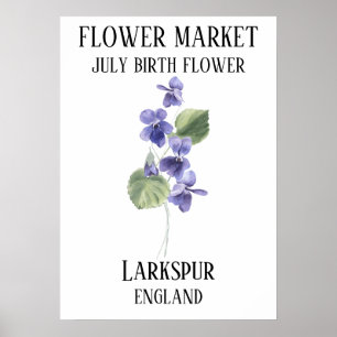 Flower Market Birth flower JULY Art Print
