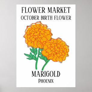 Flower Market Birth flower OCTOBER Art Print